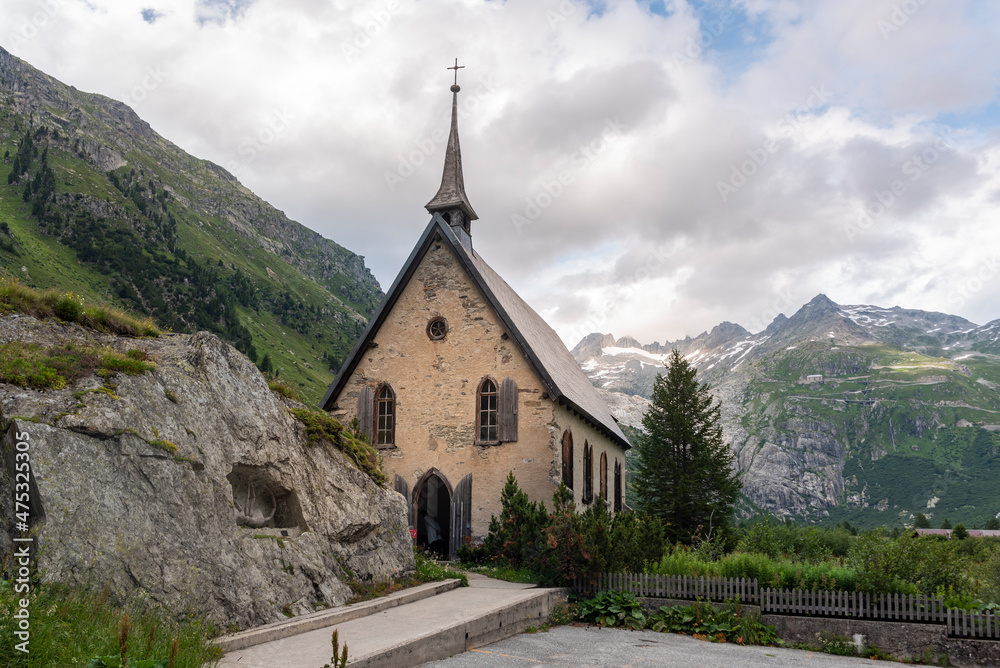 Anglican chapel in the hamlet of Gletsch near Oberwald Anglican chapel in the hamlet of Gletsch near Oberwald