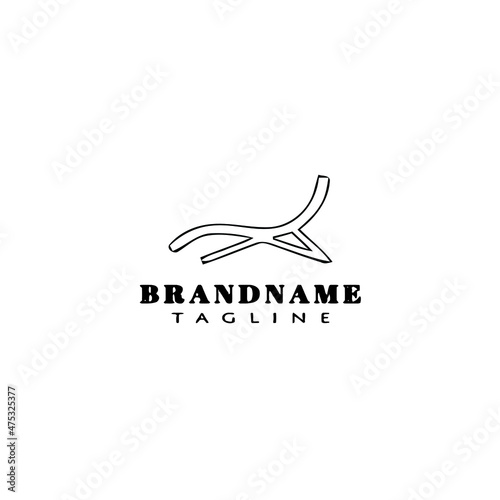 deck chair logo cartoon icon design template black isolated vector illustration