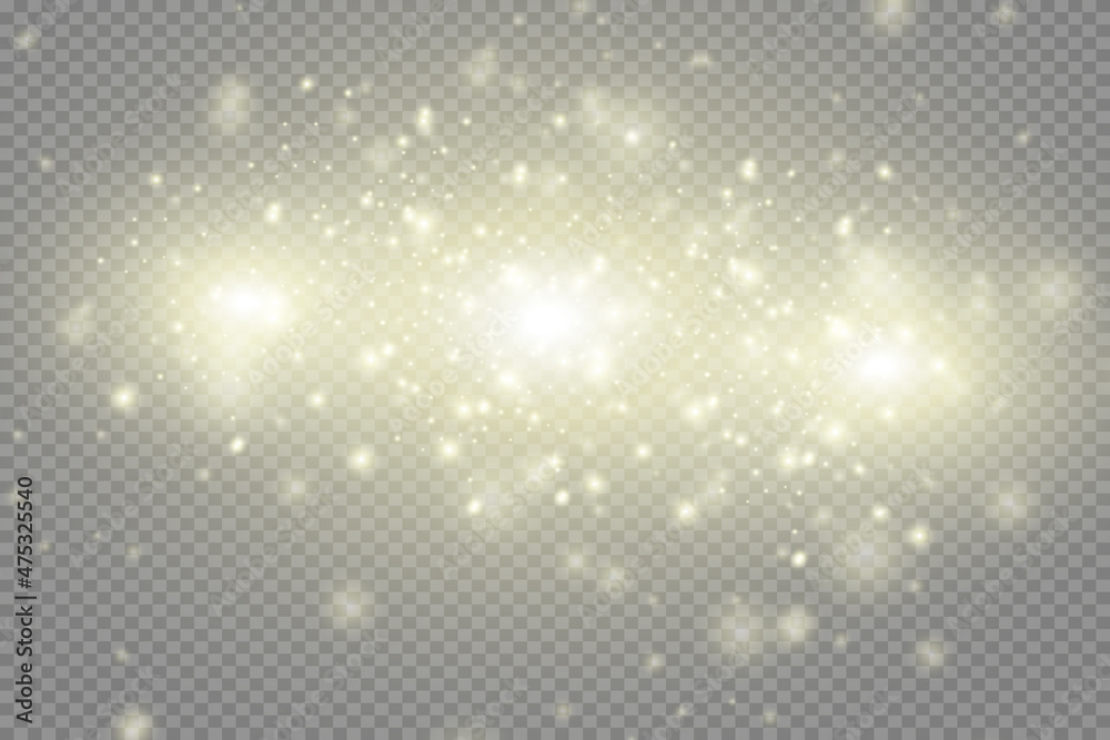 The dust is yellow. yellow sparks and golden stars shine with special light. Vector sparkles on a transparent background. Christmas light effect. Sparkling magical dust particles. The dust is yellow. yellow sparks and golden stars shine with special light. Vector sparkles on a transparent background. Christmas light effect. Sparkling magical dust particles.