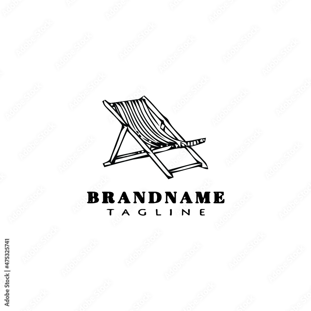 deck chair logo cartoon icon design template black isolated vector illustration deck chair logo cartoon icon design template black isolated vector illustration