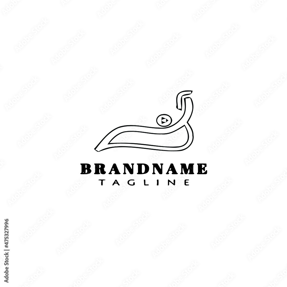 Fototapeta premium deck chair logo cartoon icon design template black isolated vector illustration