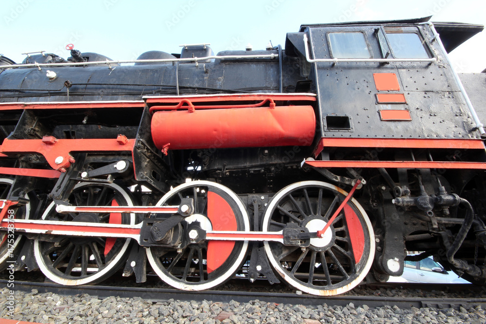 old steam train locomotive at the station