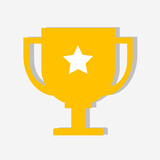 flat achievement icon for web design
