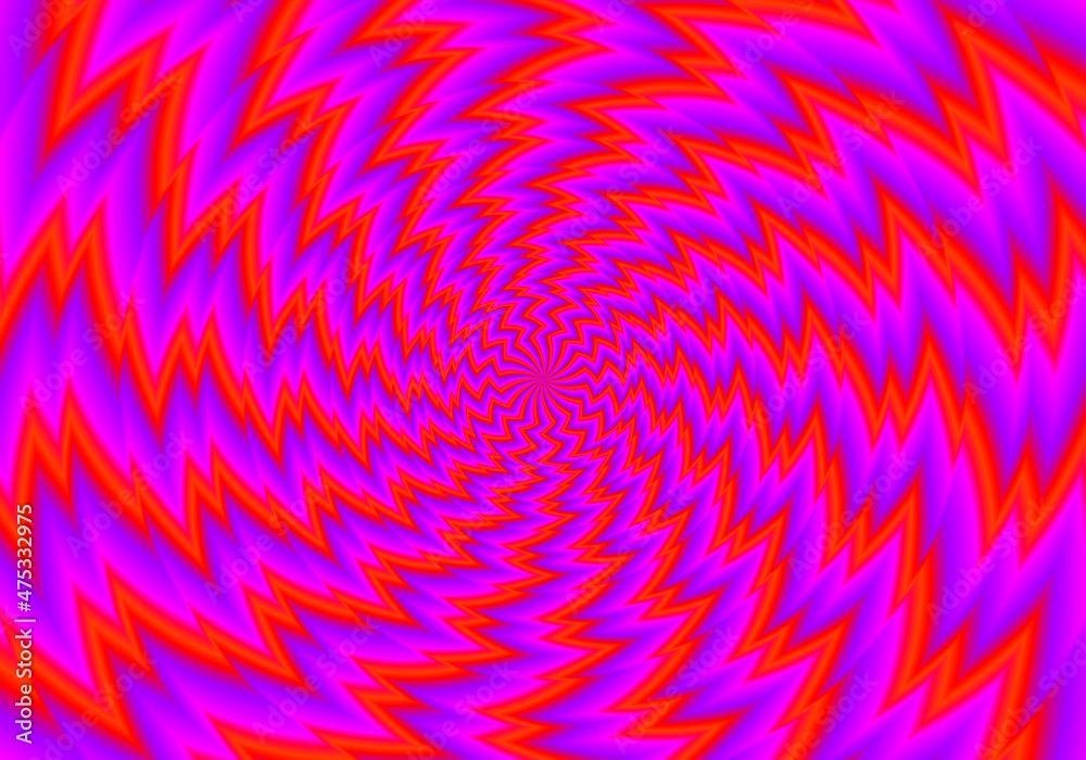 Red zigzags. Spin illusion. - obrazy, fototapety, plakaty 