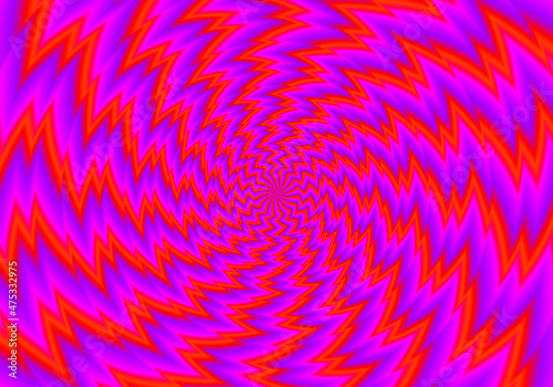 Fotografia Red zigzags. Spin illusion.