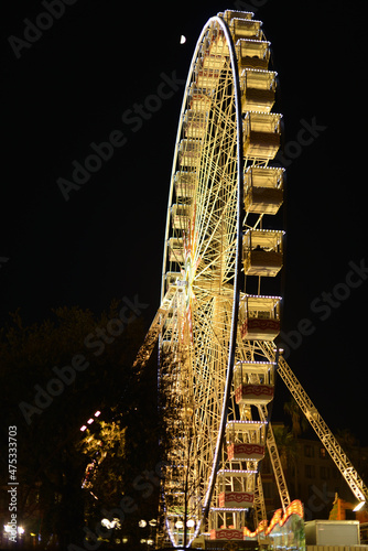 Ferris wheel at the Christmas park in Nice, France