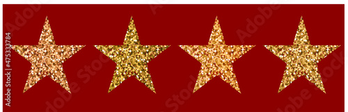 Vector set of gold glitter stars with brush for illustrator
