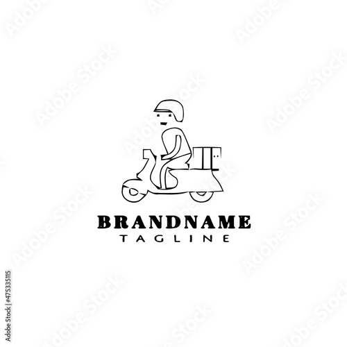 Wallpaper Mural deliveryman logo cartoon icon design template black isolated vector illustration Torontodigital.ca