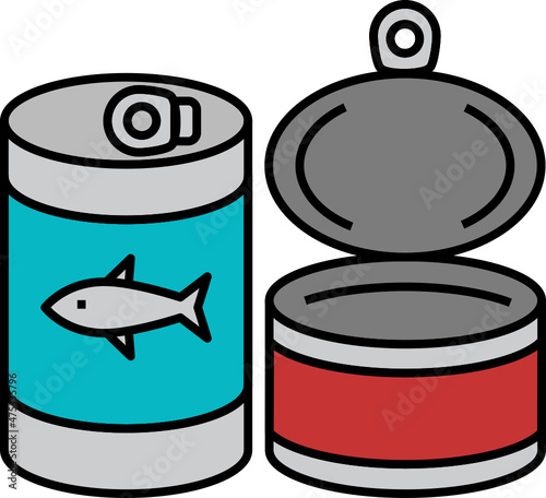 Canned Food Icon. Camping concept icon style