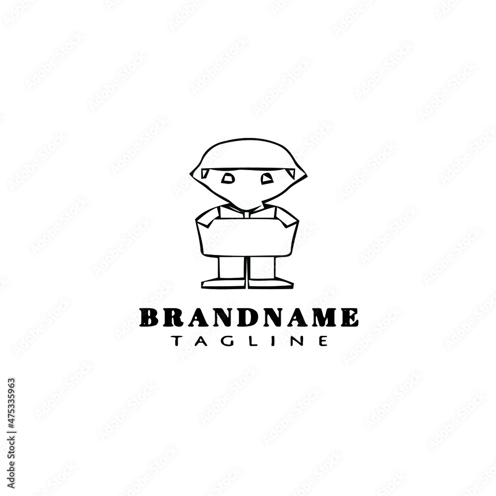 deliveryman logo cartoon icon design template black isolated vector illustration