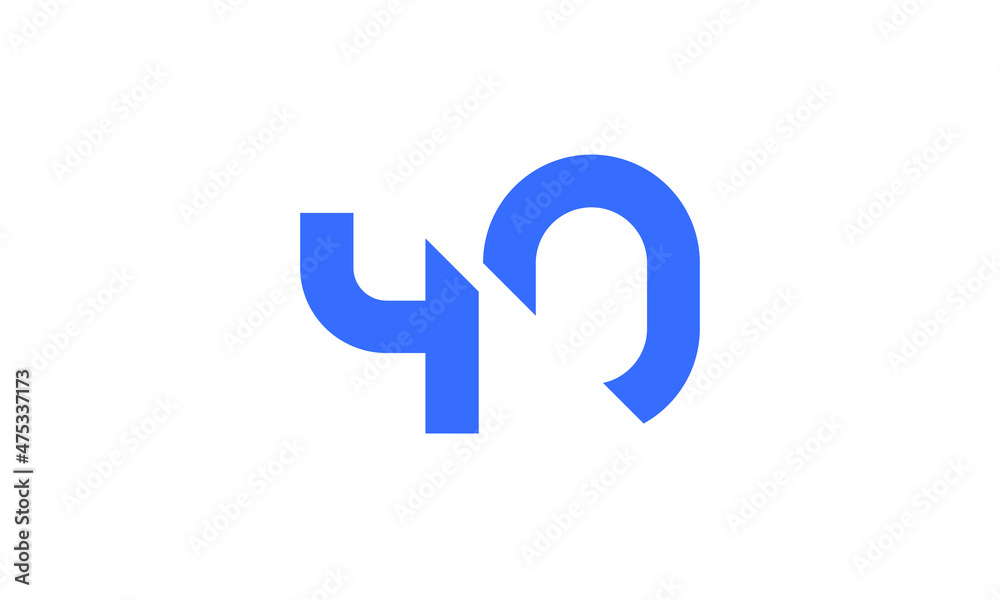 40 New Number Unique Cut Modern Logo 40 New Number Unique Cut Modern Logo