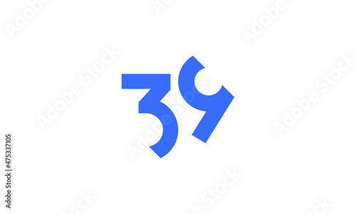 39 New Number Unique Cut Modern Logo
