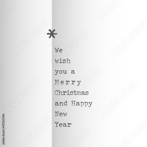 Christmas tree card made from Merry Christmas wish text