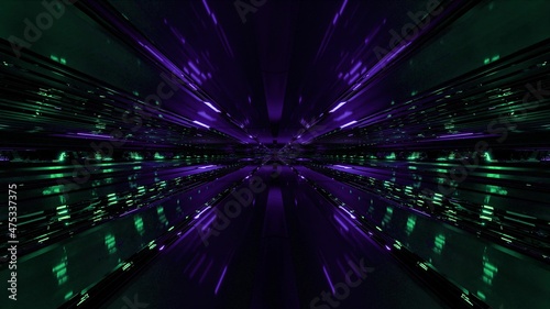 3d illustration of 4K UHD surreal tunnel in darkness