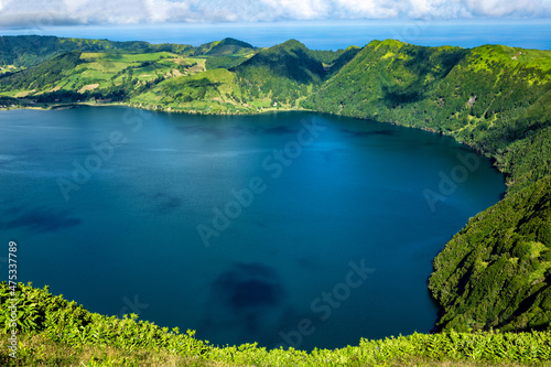 Lagoa Azul, Sete Cidades, São Miguel Island, Azores, Açores, Portugal, Europe.