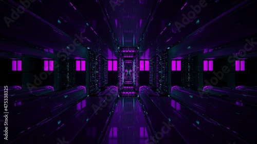 3d illustration of sci fi corridor