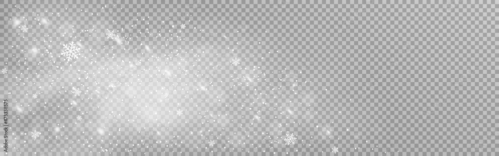 Snowfall texture with wind. Christmas background with snow flakes. Realistic heavy storm. Cold winter effect. Different snowy elements. Vector illustration Snowfall texture with wind. Christmas background with snow flakes. Realistic heavy storm. Cold winter effect. Different snowy elements. Vector illustration
