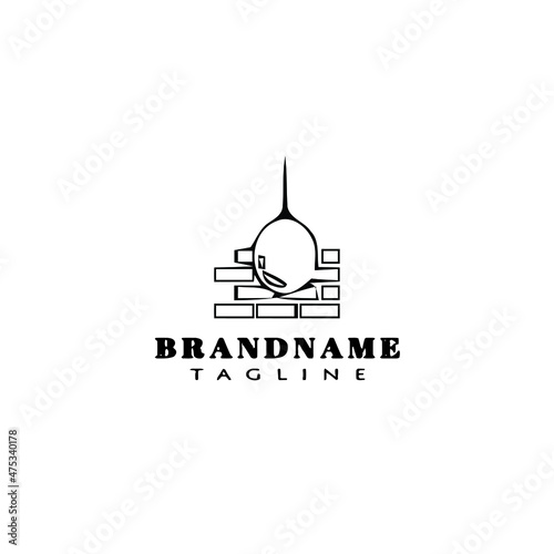 demolition logo cartoon icon design template black isolated vector illustration