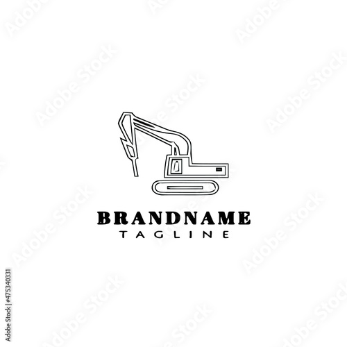 demolition logo cartoon icon design template black isolated vector illustration