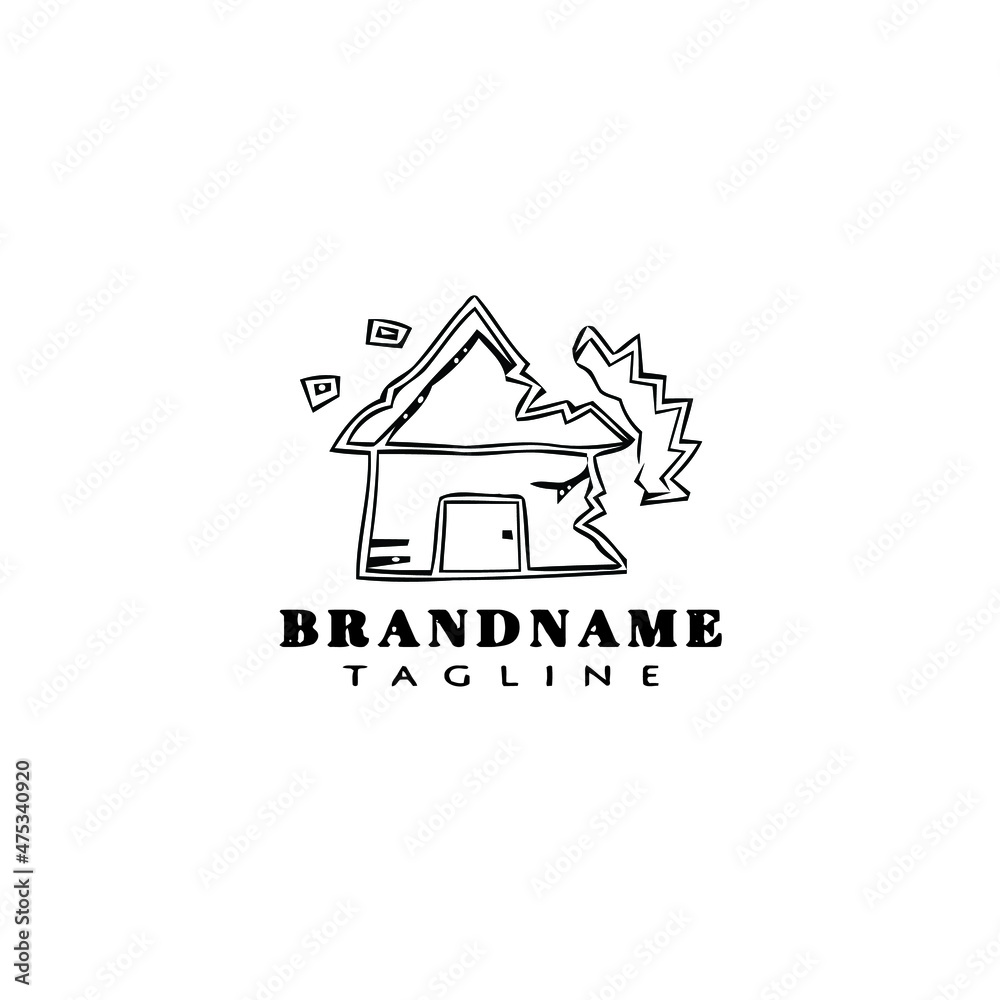 demolition logo cartoon icon design template black isolated vector