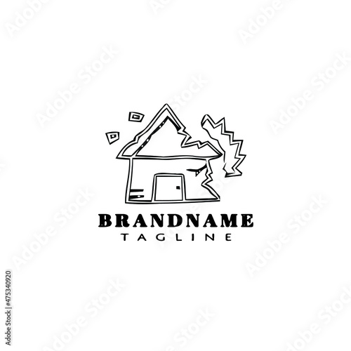 demolition logo cartoon icon design template black isolated vector illustration