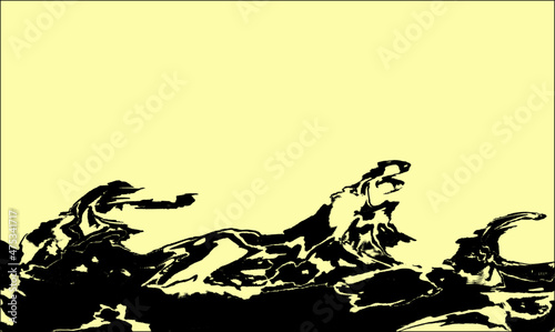 Brush-painted earthy or watery grunge background of the raging elements. Vector. Ability to change to any size without loss of quality.