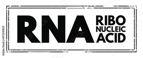 RNA - Ribonucleic acid acronym text stamp, medical concept background