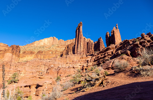 Fisher Towers Moab Utah Scenic Rugged Landscape