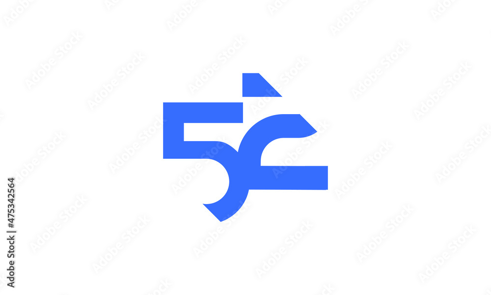 52 New Number Unique Cut Modern Logo 52 New Number Unique Cut Modern Logo