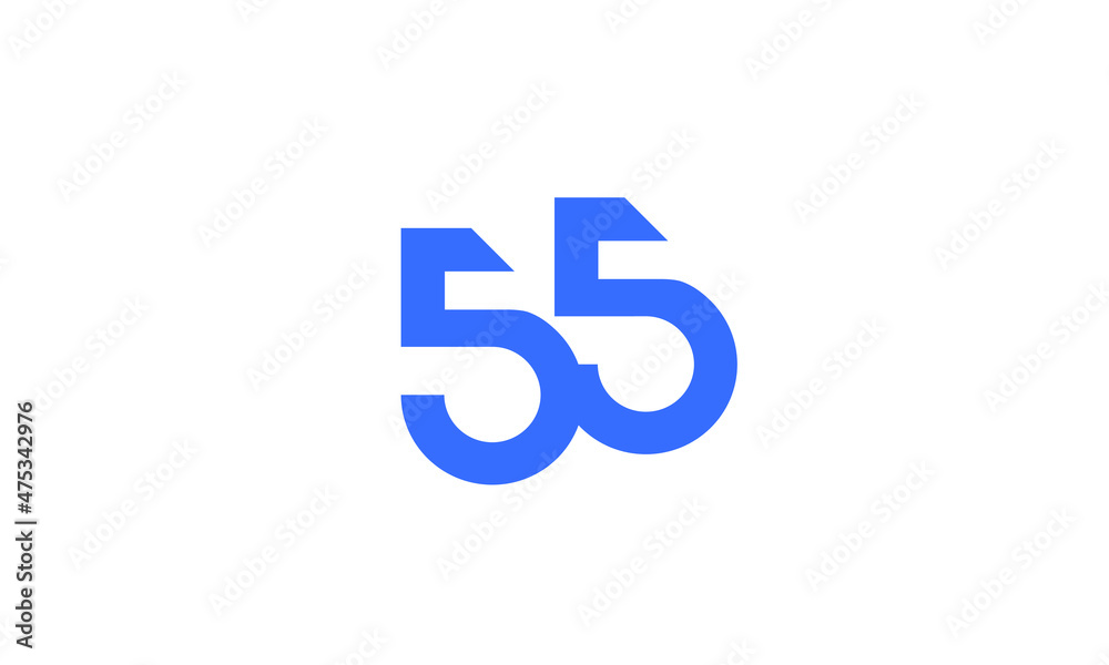 55 New Number Unique Cut Modern Logo 55 New Number Unique Cut Modern Logo