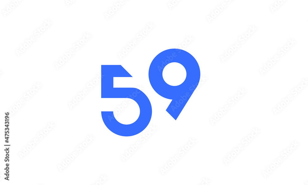 59 New Number Unique Cut Modern Logo 59 New Number Unique Cut Modern Logo