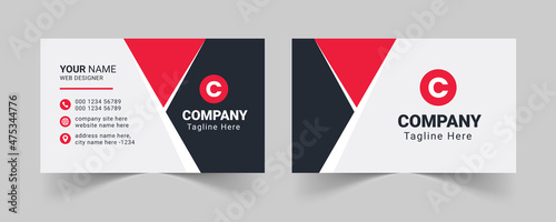 Red modern business card design template, Red corporate business card template, Clean professional business card template, visiting card, business card template.