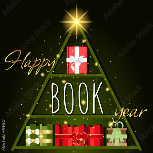 christmas tree gift present books store shop sign text happy book year bookcrossing