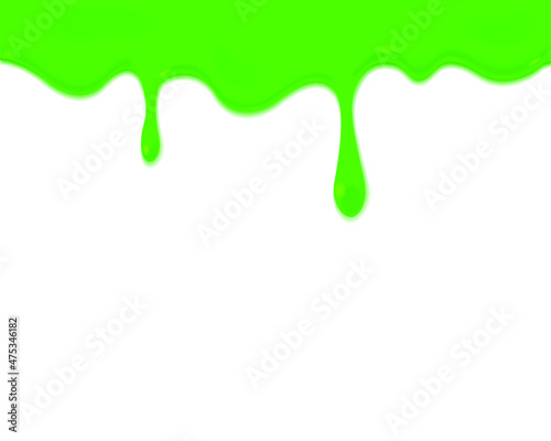 Green dripping slime pattern isolated on a white background