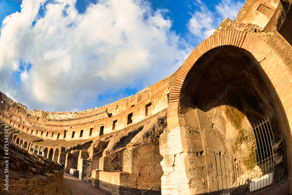 The Colosseum Colosseo where the gladiators fought, one of the most