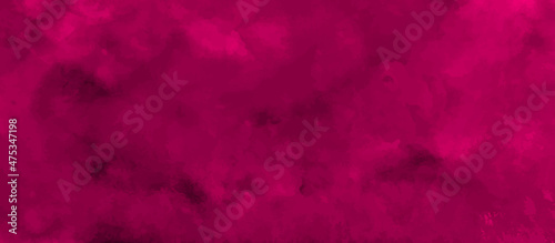 Hand painted dark pink abstract watercolor background illustration on paper. An abstract artistic bright watercolor background texture. Dark pink, magenta watercolor vector illustration. 