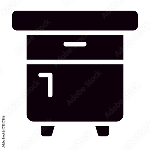 bedside table glyph icon