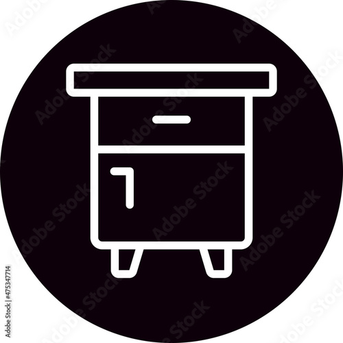 bedside table glyph icon