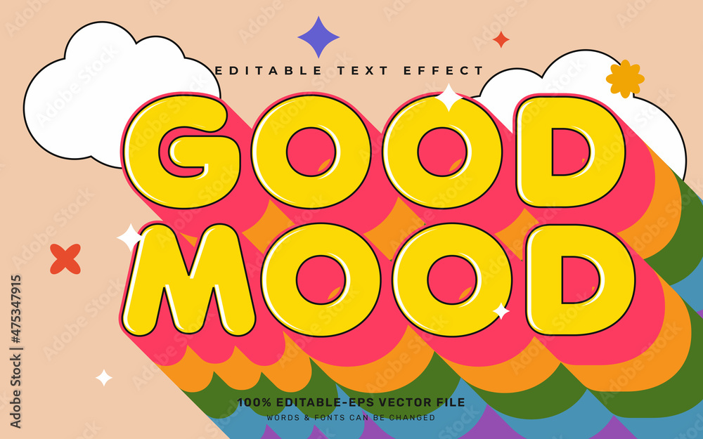 Colorful Rainbow editable text effect template