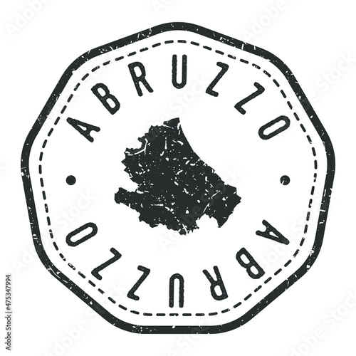 Abruzzo, Italy Map Stamp Retro Postmark. Silhouette Postal Passport. Seal Round Vector Icon. Badge Vintage Postage Design.