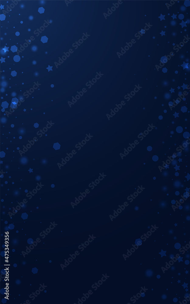 Silver Flake Vector Blue Background. Shiny Xmas