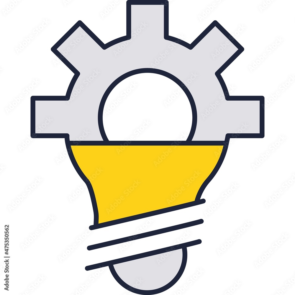Lightbulb and gear wheel icon idea vector Lightbulb and gear wheel icon idea vector
