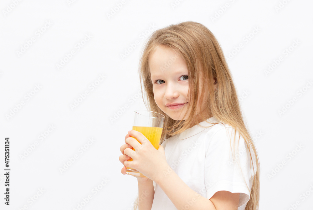 Cute little girl with the orange juice Cute little girl with the orange juice