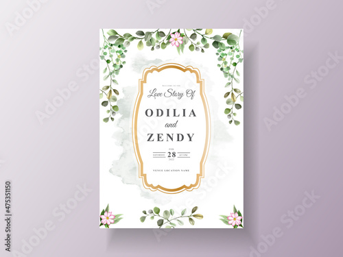 Elegant and beautiful floral wedding invitation card