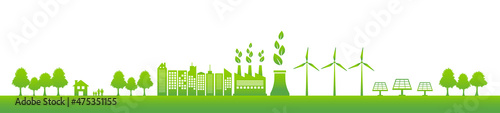 Banner for Sustainability development and Eco friendly for Green Industries Business concept, Vector illustration