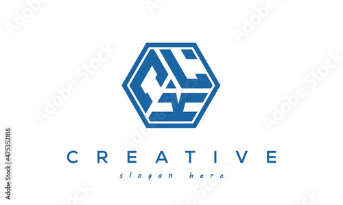 CLK creative polygon three letter logo design victor photo