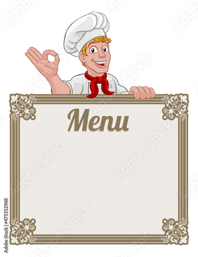 Chef Cook Baker Cartoon Man...