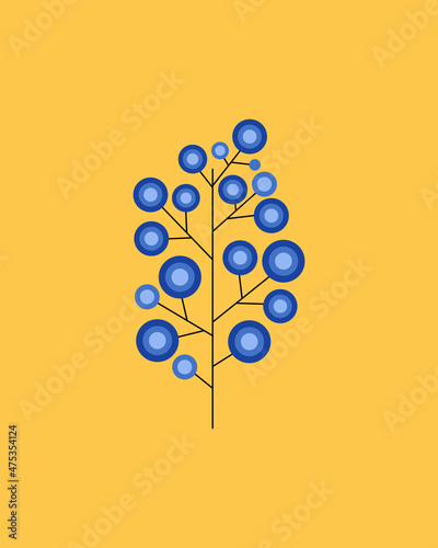 Cartoon style tree illustration isolated on colored background, can be used as design element