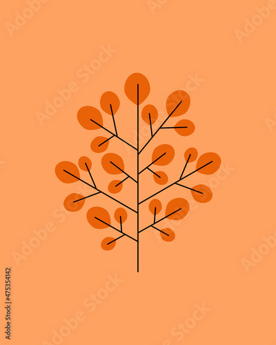 Cartoon style tree illustration isolated on colored background  can be used as design element