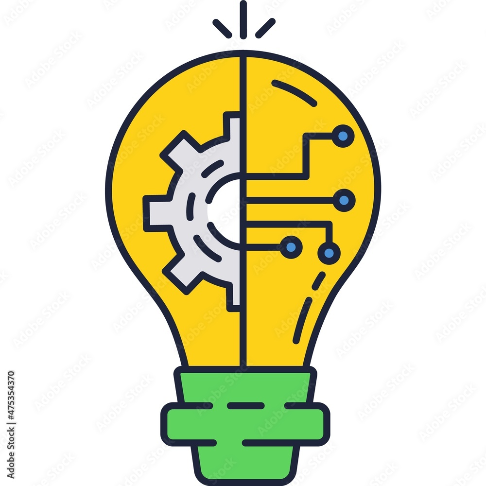 Idea lamp light bulb gear logo icon vector Idea lamp light bulb gear logo icon vector